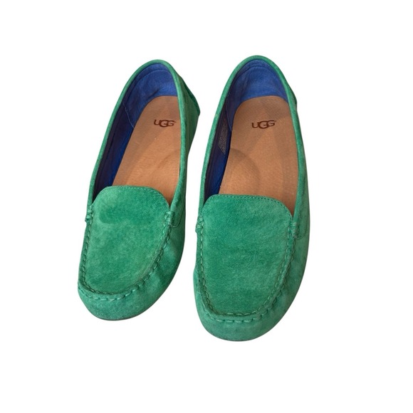Women's UGG Shoe Milana Loafers Green Suede Leather Flats US Size 7  1016766 - Picture 1 of 16